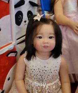 30in Finished Reborn Toddler Girl Doll Rooted Hair Handmade Dolls Lifelike Toys