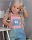 30in Lovely Reborn Doll Painted Kit Girl Toddler Rooted Curly Hair Handmade Gift