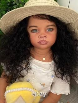 30in Realistic Toddler Girl Reborn Baby Doll Rooted Hair Festival Kids Toy Gift