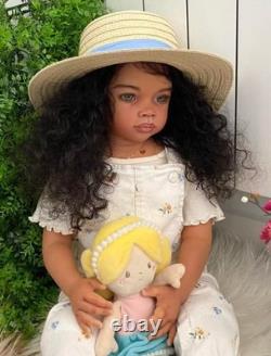 30in Realistic Toddler Girl Reborn Baby Doll Rooted Hair Festival Kids Toy Gift