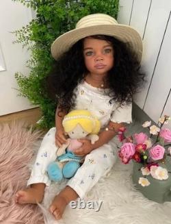 30in Realistic Toddler Girl Reborn Baby Doll Rooted Hair Festival Kids Toy Gift