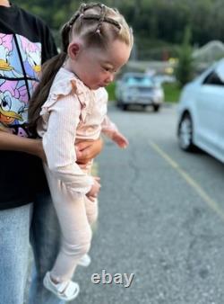 30in Soft Touch Lovely Toddler Girl Reborn Baby Doll Rooted Hair Kids DIY Gifts
