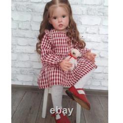 30in Toddler Lovely Girl Reborn Baby Doll Long Rooted Hair Artist Handmade Gift