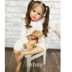 30in Toddler Lovely Girl Reborn Baby Doll Long Rooted Hair Artist Handmade Gift