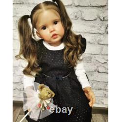 30in Toddler Lovely Girl Reborn Baby Doll Long Rooted Hair Artist Handmade Gift