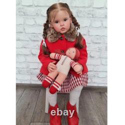 30in Toddler Lovely Girl Reborn Baby Doll Long Rooted Hair Artist Handmade Gift