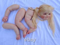 30inch Artist Finished Reborn Baby Doll Hand-Rooted Blonde Hair with Cloth Body