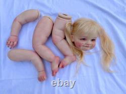 30inch Artist Finished Reborn Baby Doll Hand-Rooted Blonde Hair with Cloth Body