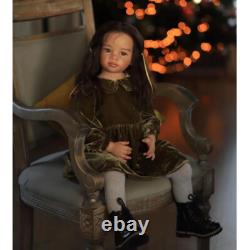30inch Realistic Reborn Baby Doll Toddler Cloth Body Long Hair Black Skin Gift