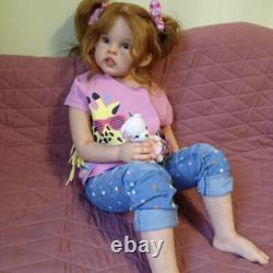 30inch Toddler Girl Reborn Baby Doll Rooted Hair Vinyl Cloth Body Handmade Gift