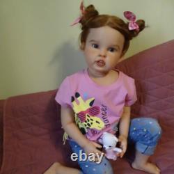 30inch Toddler Girl Reborn Baby Doll Rooted Hair Vinyl Cloth Body Handmade Gift