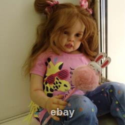 30inch Toddler Girl Reborn Baby Doll Rooted Hair Vinyl Cloth Body Handmade Gift