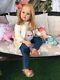 32 Toddler Doll Reborn Baby Girl Realistic Rooted Hair +Jeans Shoes T-shirt SET