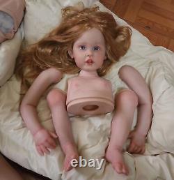 32inch Painted Reborn Baby Doll Kit Toddler Girl Rooted Hair Handmade Body Parts