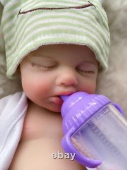 33cm LouLou Solid Silicone Reborn Baby Doll Can Open Mouth Washable Kid's Gift