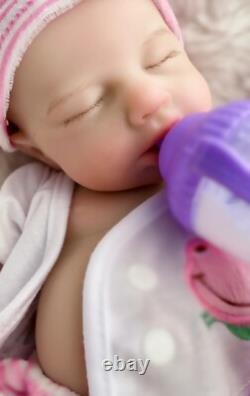 33cm LouLou Solid Silicone Reborn Baby Doll Can Open Mouth Washable Kid's Gift