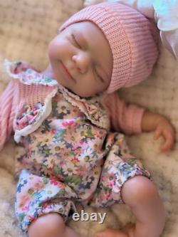 33cm Pascale Full Body Silicone Reborn Doll Newborn Girl Open Mouth Soft Touch