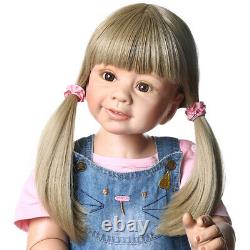 35 Vinyl Full Body Reborn Toddler Doll Girl Realistic Standing Doll Long Blonde