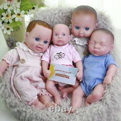 4× Lifelike Newborn Baby Doll That Look Real Preemie Reborn Girl Dolls Gift Set