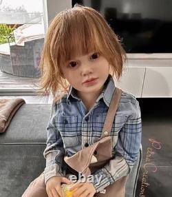 40 Painted Reborn Doll Kit Girl Toddler Rooted Short Hair Handmade Collect Gift