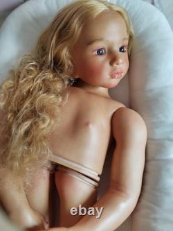 40'' Painted Toddler Girl Reborn Doll Kit Aloenka Rooted Hair with Cloth Body