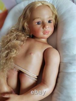 40'' Painted Toddler Girl Reborn Doll Kit Aloenka Rooted Hair with Cloth Body