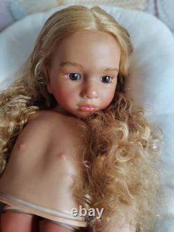 40'' Painted Toddler Girl Reborn Doll Kit Aloenka Rooted Hair with Cloth Body