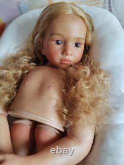 40'' Painted Toddler Girl Reborn Doll Kit Aloenka Rooted Hair with Cloth Body