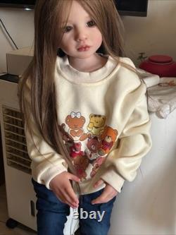 40 Realistic Painted Toddler Girl Reborn Dolls Kit Rooted Hair Unassembled Gift