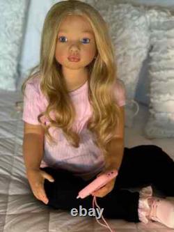 40'' Toddler Girl Reborn Doll Kit Aloenka Hand-Rooted Hair Painted with Cloth Body