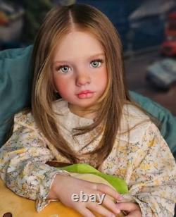 40in Fully Assembled Painted Reborn Baby Girl Doll Vinyl Toddler Rooted Hair Toy