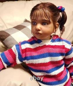 40in Realistic Painted Reborn Doll Kit Toddler Girl Rooted Hair Kids Womens Gift