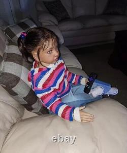 40in Realistic Painted Reborn Doll Kit Toddler Girl Rooted Hair Kids Womens Gift