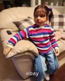 40in Realistic Painted Reborn Doll Kit Toddler Girl Rooted Hair Kids Womens Gift
