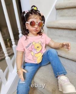 40in Realistic Reborn Doll Unassembled Kits Toddler Girl Rooted Hair Women Gift