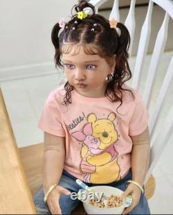 40in Realistic Reborn Doll Unassembled Kits Toddler Girl Rooted Hair Women Gift