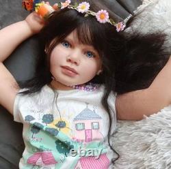 40in Realistic Reborn Dolls Toddler Girl Painted Kits With Cloth Body Connectors