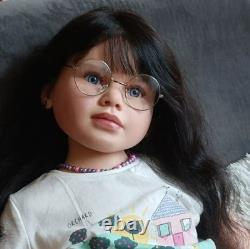 40in Realistic Reborn Dolls Toddler Girl Painted Kits With Cloth Body Connectors