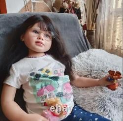 40in Realistic Reborn Dolls Toddler Girl Painted Kits With Cloth Body Connectors