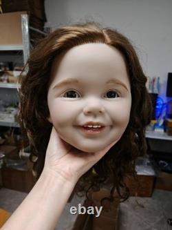 40in Unassembled Toddler Girl Reborn Baby Doll Kit Rooted Long Hair DIY Toy Gift
