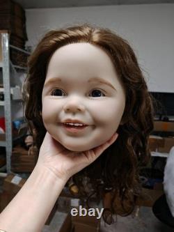 40in Unassembled Toddler Girl Reborn Baby Doll Kit Rooted Long Hair DIY Toy Gift