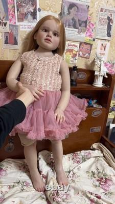 43in Huge Size Reborn Doll Toddler Girl Painted Kit Hand-Rooted Hair Art DIY Toy