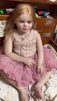 43in Huge Size Reborn Doll Toddler Girl Painted Kit Hand-Rooted Hair Art DIY Toy