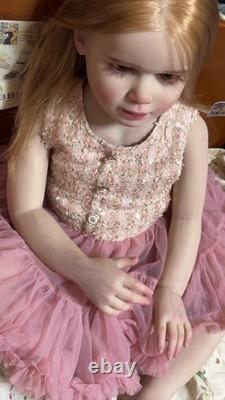 43in Huge Size Reborn Doll Toddler Girl Painted Kit Hand-Rooted Hair Art DIY Toy