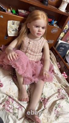 43in Huge Size Reborn Doll Toddler Girl Painted Kit Hand-Rooted Hair Art DIY Toy
