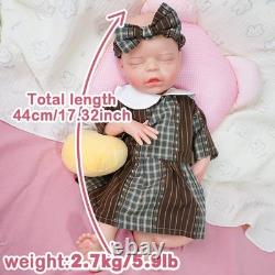 44cm silicone girl doll reborn doll Christmas gift sleeping baby doll handmade