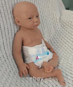 45cm Brown Skin Reborn Baby Dolls 3kg Full Body Silicone Newborn Baby Dolls #Boy