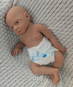 45cm Brown Skin Reborn Baby Dolls 3kg Full Body Silicone Newborn Baby Dolls #Boy