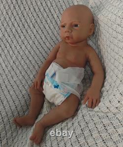45cm Brown Skin Reborn Baby Dolls 3kg Full Body Silicone Newborn Baby Dolls #Boy
