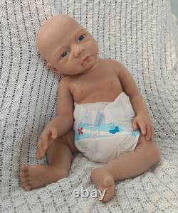 45cm Brown Skin Reborn Baby Dolls 3kg Full Body Silicone Newborn Baby Dolls #Boy